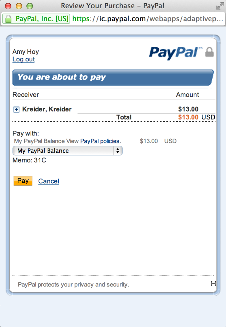 paypal screenshot integration paid complete emails payments status send always any